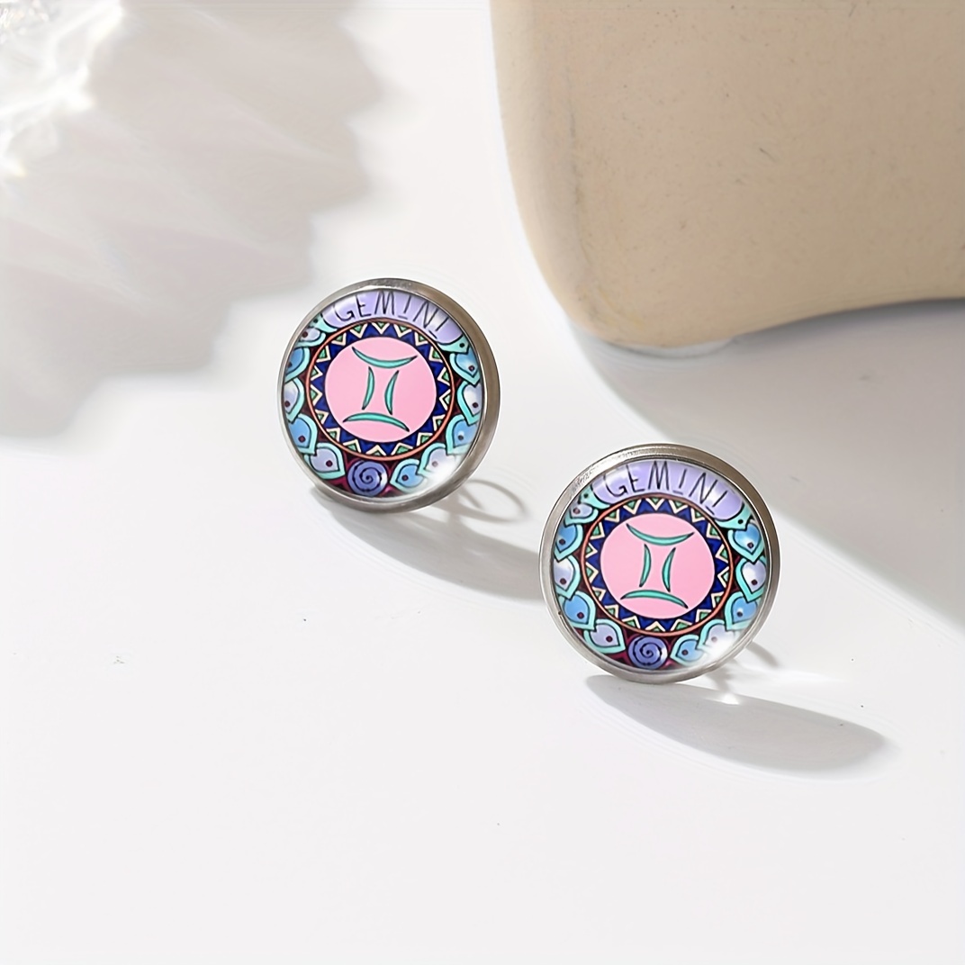 Zodiac Constellation Symbol Earrings Set